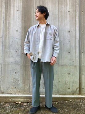 「CPCM」｜「アイテム（スリッポン）」を使った、SHINJI OMINOさん（メンズ・182cm）の冬コーディネート