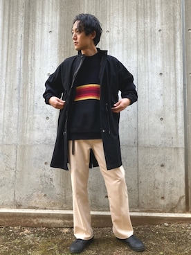 「CPCM」｜「アイテム（モッズコート）」を使った、SHINJI OMINOさん（メンズ・182cm）の冬コーディネート