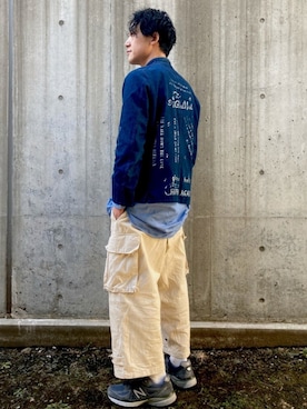 「Kastane」｜「アイテム（デニムジャケット）」を使った、SHINJI OMINOさん（メンズ・182cm）の冬コーディネート