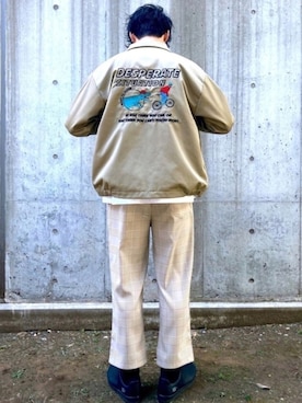 「CPCM」｜「アイテム（ブルゾン）」を使った、SHINJI OMINOさん（メンズ・182cm）の春コーディネート