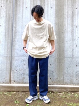 「CPCM」｜「アイテム（スラックス）」を使った、SHINJI OMINOさん（メンズ・182cm）の春コーディネート