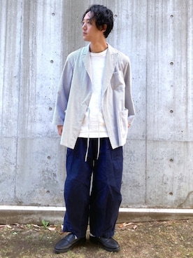 「RANDT（アールアンドティー）のアイテム（ジャケット/アウター）」を使った、SHINJI OMINOさん（メンズ・182cm）の春コーディネート