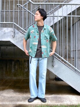 「MoonStar（ムーンスター）のMOONSTAR/810s/ムーンスター/エイトテンス KITCHE/キッチェ（スニーカー）」を使った、SHINJI OMINOさん（メンズ・182cm）の夏コーディネート