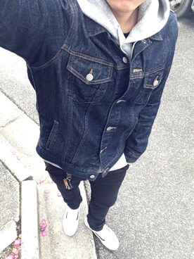 「Right-on（ライトオン）のアイテム（デニムジャケット）」を使った、NaMoさん（メンズ・165cm）の冬コーディネート
