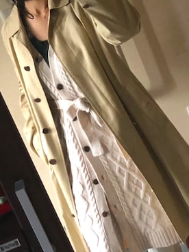 「BURBERRY（バーバリー）のアイテム（ステンカラーコート）」を使った、ももっちさん（レディース・163cm）の冬コーディネート