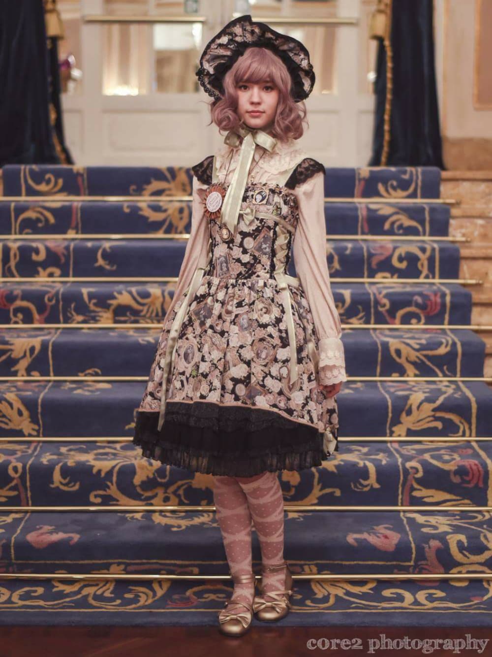 「omniavanitas、ロリータ、ロリィタ、BABY, THE STARS SHINE BRIGHT、Angelic Pretty、barcelona、バルセロナ」｜「BABY,THE STARS SHINE BRIGHTのアイテム（ソックス/靴下、ベージュ系）」を使った、ビッキーさん（レディース・162cm）の春コーディネートの1枚目の写真