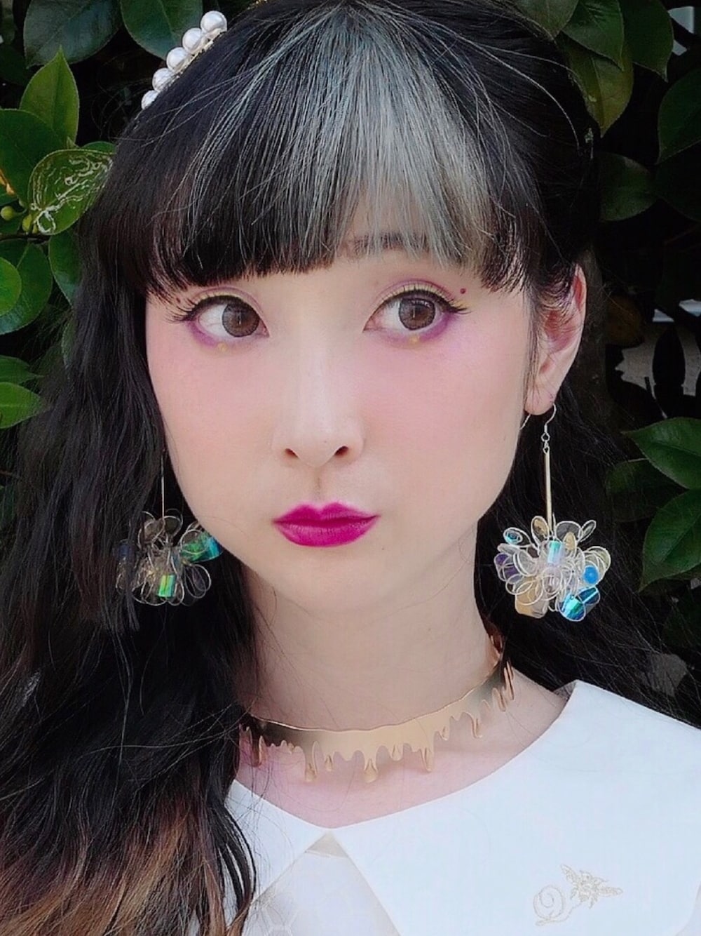 「夏、夏メイク、夏スタイル、Rinrindoll、rinrinmake、紫と黄色、紫メイク、黄色メイク、黄色、紫」｜「uzuのアイテム（ファンデーション、イエロー系）」を使った、RinRin Dollさん（レディース・165cm）の夏コーディネートの1枚目の写真