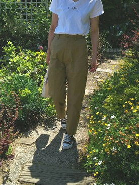 「THE SHINZONE（ザ　シンゾーン）のハイウエストチノパンツ（チノパンツ）」を使った、orzmさん（レディース・173cm）の春コーディネート