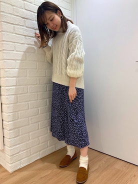 「ヒョウ柄スカート」｜ORientalTRafficプレスさん（レディース・159cm）の冬コーディネート