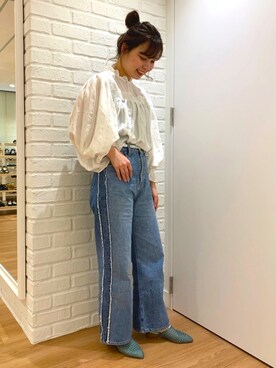 「アイテム（パンプス、グリーン系）」を使った、ORientalTRafficプレスさん（レディース・159cm）の春コーディネート