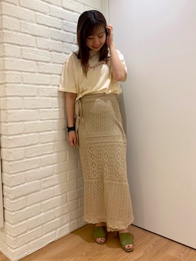 「アイテム（サンダル、グリーン系）」を使った、ORientalTRafficプレスさん（レディース・159cm）の春コーディネート