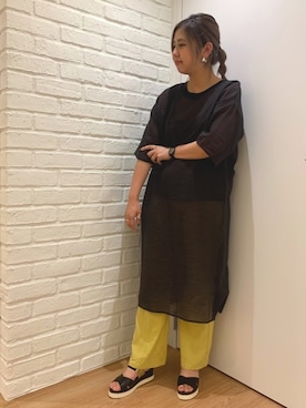 「シースルーワンピース」｜「アイテム（チュニック）」を使った、ORientalTRafficプレスさん（レディース・159cm）の春コーディネート