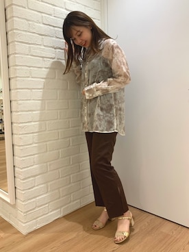 「スラックスパンツ」｜ORientalTRafficプレスさん（レディース・159cm）の春コーディネート