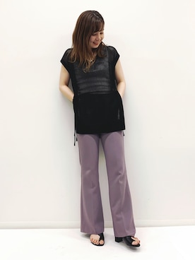 「DHOLIC（ディーホリック）のアイテム（スラックス）」を使った、ORientalTRafficプレスさん（レディース・159cm）の夏コーディネート