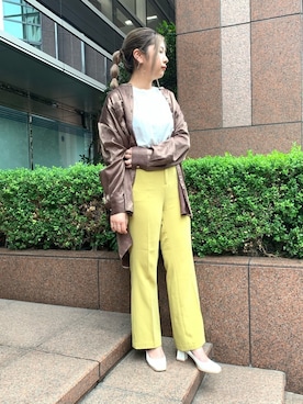 「スラックスパンツ」｜ORientalTRafficプレスさん（レディース・159cm）の秋コーディネート