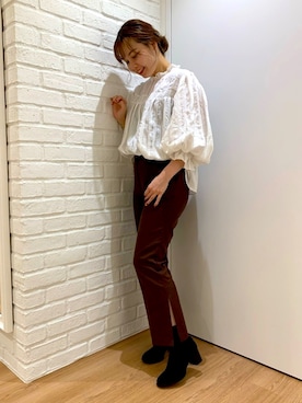 「スラックスパンツ」｜ORientalTRafficプレスさん（レディース・159cm）の秋コーディネート