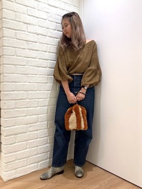 「アイテム（ハンドバッグ、オレンジ系）」を使った、ORientalTRafficプレスさん（レディース・159cm）の秋コーディネート