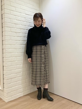 「1403」｜ORientalTRafficプレスさん（レディース・159cm）の冬コーディネート