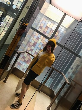 「アイテム（ピーコート、ゴールド系）」を使った、萝卜姐姐さん（レディース・158cm）の冬コーディネート