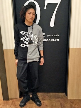 「ジョガーパンツ」｜橋川　広太郎さん（メンズ・170cm）の春コーディネート