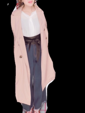 「抜き襟」｜「アイテム（財布/小物）」を使った、ちぴさん（レディース・151cm）の春コーディネート