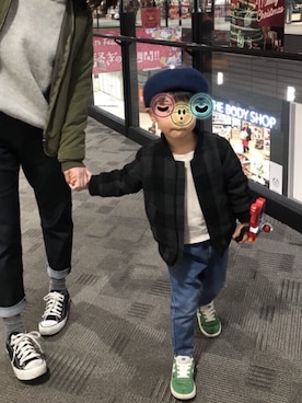 「GAP（ギャップ）のアイテム（ブルゾン）」を使った、sunyさん（キッズ・100cm）の秋コーディネート