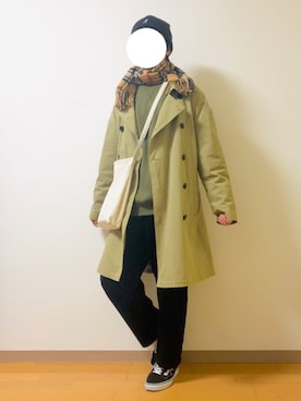 「EMMA  CLOTHES」｜「アイテム（トレンチコート）」を使った、せいやさん（メンズ・168cm）の冬コーディネート