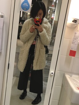 「ZARA（ザラ）のアイテム（アンダーウェア、ベージュ系）」を使った、小麦色kikiさん（レディース）の冬コーディネート