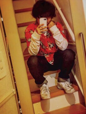 「アロハシャツ」｜ぐちおさん（メンズ・168cm）の秋コーディネート