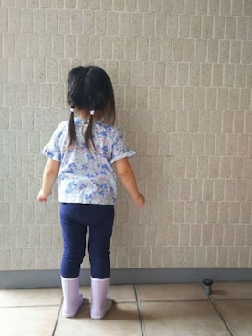 「アイテム（レインシューズ、パープル系）」を使った、the_sugarsさん（キッズ・90cm）の夏コーディネート
