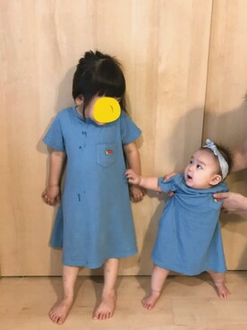 「FRUIT OF THE LOOM（フルーツオブザルーム）のアイテム（ワンピース/ドレス）」を使った、the_sugarsさん（キッズ・90cm）の夏コーディネート