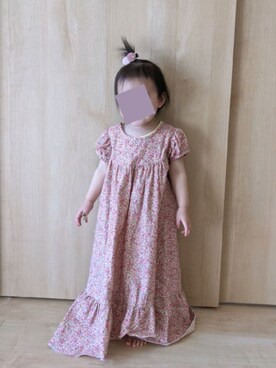 「部屋着」｜「アイテム（ワンピース/ドレス）」を使った、the_sugarsさん（キッズ・100cm）の春コーディネート