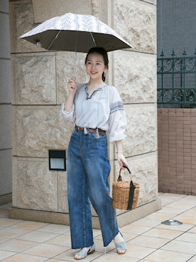 「アイテム（折りたたみ傘、ピンク系）」を使った、ameme URBAN RESEARCHさん（レディース・163cm）の春コーディネート