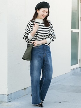 「RODE SKO」｜「アイテム（ハンチング/ベレー帽）」を使った、ameme URBAN RESEARCHさん（レディース・163cm）の冬コーディネート
