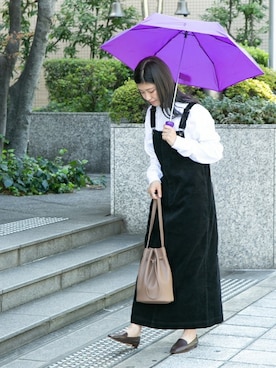 「URBAN RESEARCH Sonny Label（アーバンリサーチサニーレーベル）のアイテム（ジャンパースカート）」を使った、ameme URBAN RESEARCHさん（レディース・161cm）の秋コーディネート
