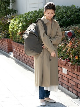 「URBAN RESEARCH（アーバンリサーチ）のアイテム（ステンカラーコート）」を使った、ameme URBAN RESEARCHさん（レディース・161cm）の春コーディネート