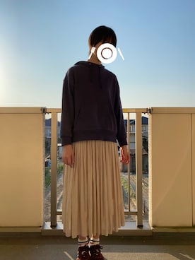 「SEVENDAYS=SUNDAY（セブンデイズサンデイ）のアイテム（パーカー）」を使った、mi-nさん（レディース・175cm）の春コーディネート