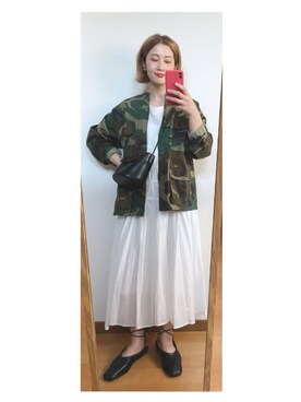 「Omekashi（オメカシ）のアイテム（ジャケット/アウター）」を使った、たかこさん（レディース・158cm）の夏コーディネート