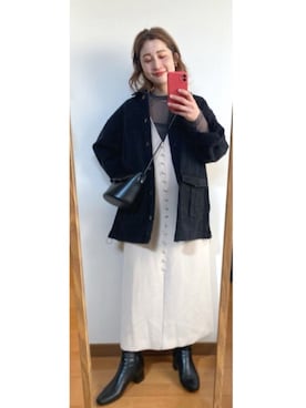 「SLOBE citron.（スローブシトロン）のアイテム（ジャケット/アウター）」を使った、たかこさん（レディース・158cm）の冬コーディネート