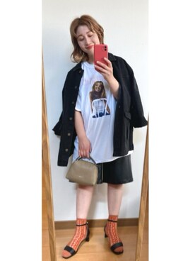 「SLOBE citron.（スローブシトロン）のアイテム（ジャケット/アウター）」を使った、たかこさん（レディース・158cm）の春コーディネート
