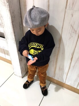 「no brand（ノーブランド）のアイテム（モカシン/デッキシューズ）」を使った、*tM*さん（キッズ・100cm）の秋コーディネート