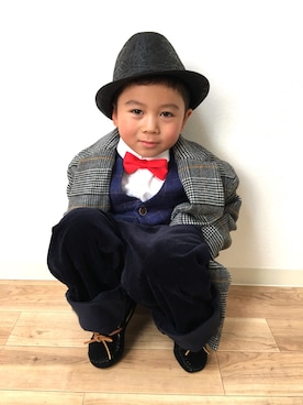 「no brand（ノーブランド）のアイテム（モカシン/デッキシューズ）」を使った、*tM*さん（キッズ・100cm）の冬コーディネート