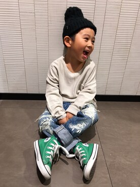 「CONVERSE FESTIVAL 2018」｜*tM*さん（キッズ・100cm）の冬コーディネート