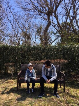 「パパと息子」｜「アイテム（その他）」を使った、*tM*さん（キッズ・100cm）の春コーディネート