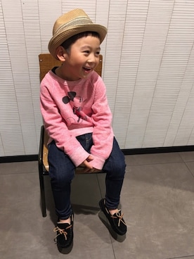 「no brand（ノーブランド）のアイテム（モカシン/デッキシューズ）」を使った、*tM*さん（キッズ・100cm）の春コーディネート
