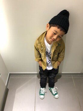 「ミニタリー」｜「アイテム（その他）」を使った、*tM*さん（キッズ・100cm）の春コーディネート