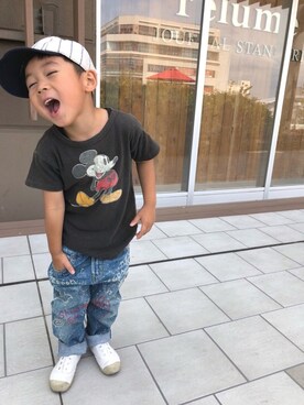 「ワッペン」｜「アイテム（その他）」を使った、*tM*さん（キッズ・100cm）の夏コーディネート