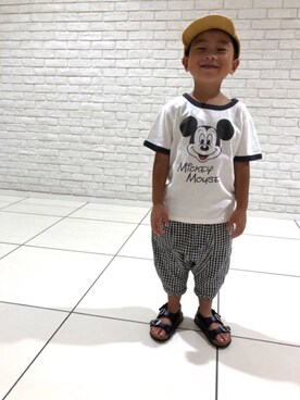 「ミッキー」｜*tM*さん（キッズ・100cm）の夏コーディネート