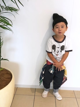 「アイテム（ラッピングキット、レッド系）」を使った、*tM*さん（キッズ・110cm）の秋コーディネート