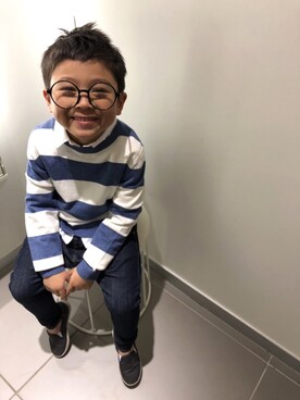 「アイテム（ラッピングキット、レッド系）」を使った、*tM*さん（キッズ・110cm）の冬コーディネート